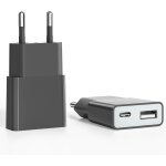 Ershi - prise pour cble de charge usb, 5v 1a 2port usb c + a prise secteur chargeur, 5w prise de charge, ...
