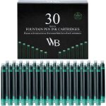 Ershi - recharges d'encre pour stylo plume - lot de 30 cartouches d'encre verte - taille standard internationa ...