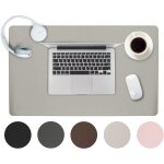 Ershi - sous - main en cuir pu 60x35cm - gris clair - sous - main avec bords cousus - grand sous - main ... Ershi - sous - main en cuir pu 60x35cm - gris clair - sous - main avec bords cousus - grand sous - main ...