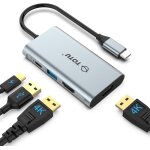 Ershi - station d'accueil, hub usb c, 4 en 1 usb c to dual hdmi adapter with 4k hdmi ports, 100w power ... Ershi - station d'accueil, hub usb c, 4 en 1 usb c to dual hdmi adapter with 4k hdmi ports, 100w power ...