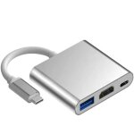 Ershi - station d'accueil usb c 3 en 1, adaptateur multiport hub de type c avec ports hdmi, port de chargeur ...