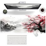Ershi - tapis de souris gamer, tapis de souris xxl blanc 900x400, tapis de souris manga, base antidrapante ...