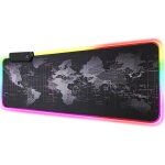 Ershi - tapis de souris de jeu rvb avec carte du monde, tapis de bureau led, tapis de bureau xxl avec ...