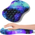 Ershi - tapis de souris avec repose - poignet, tapis souris ergonomique, mousse  mmoire de forme avec ...