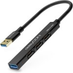 Ershi - usb a hub 4 ports distributeur - (1x usb3. 0 / 3x usb2. 0) botier en aluminium, 15cm, pour pc, ...