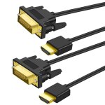Eryi - 2 stck 1m hdmi auf dvi kabel 4k bidirektional, flexibel und hyperdnn dvi zu hdmi kabel untersttzt ...