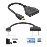 Eryi - adaptateur hdmi 1 vers 2, rpartiteur hdmi 1080p mle vers double hd mi femelle, cble diviseur ...