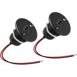 Eryi - aluminium 12vcc prise de chargeur usb c de caravane, 24w double charge rapide qc 3. 0 et pd 3. ...