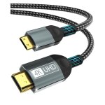 Eryi - cble mini hdmi vers hdmi 2m, 4k@60hz mini hdmi 2. 0 cable supporte hdr uhd arc hdcp 18gbps, compatible ...