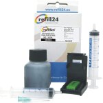 Eryi - kit de recharge compatible pour cartouches d'encre hp 302, 302 xl noir avec clip et accessoires ...