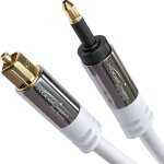 Eryi - u2013 cable optique mini - toslink u2013 7, 5m u2013 avec protection du signal (blanc cble mini ...