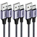 Eskal - [3 - pack] cble de chargeur usb c, topk 6, 6 pieds 3a cble usb c rapide en nylon tress sync ...