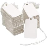 Etiquettes de marquage pour bijoux, artisanat et vtements - 300 tiquettes en papier blanc avec fil ...