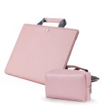 Etui portable en cuir pour macbook air - for 1398 15 pouces - rose avec petit sac