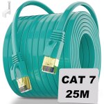 Euop - cable ethernet 25m, cat 7 cable rj45 blind 25 mtres cable rseau plat, cble wifi haute vitesse ...