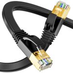 Euop - cat 7 rj45 10m cable ethernet - cble rseau ethernet plat haute vitesse intrieur extrieur(10 ...