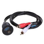 Extension de cble usb 3. 0 et 3. 5mm aux vers usb3. 0 2 rca, mgo3