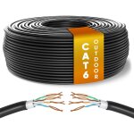 Exterieur impermeable c�ble ethernet 50m, bulk reseau lan cat 6 haut debit pour internet rapide 1 gbps, ...