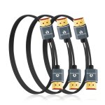 Extra slim 4k 8k c�ble hdmi 0, 5m lot de 3, ultra fins flexibles hdmi 2. 1 souple et haute vitesse 4k@120hz ...
