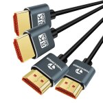 Extra slim 4k 8k c�ble hdmi 1m lot de 2, ultra fins flexibles hdmi 2. 1 souple et haute vitesse 4k@120hz ...