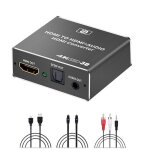 Extracteur audio hdmi hdcp cec + toslink spdif optique + convertisseur audio rca 3. 5mm 4k x 2k 3d hdmi ...