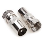 F adaptateur m�le vers prise coaxiale m�le, c�ble coaxial d'antenne tv connecteurs f adaptateur satellite ...