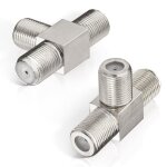F connector f - type splitter 75ohm f female to dual female tv coaxial cable divider 3 way 2pcs rf low ...