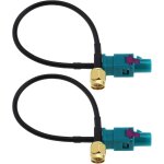 Fakra z to sma male universal antenna adapter cable for gsm gps dab tv car accessories 6 inch 2 pack