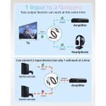 Fibre optique numrique toslink 1 en 2 sorties, 1 entre mle 2sortie mle, cble sparateur audio numrique ...