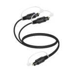 Fibre optique numrique toslink 1 en 2 sorties, 1 entre mle 2sortie mle, cble sparateur audio numrique ...