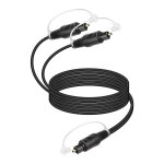 Fibre optique numrique toslink 1 en 2 sorties, 1 entre mle 2sortie mle, cble sparateur audio numrique ...