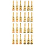 Fiches bananes � vis ouvertes plaqu�es or 24 carats, connecteur jack audio pour c�ble st�r�o d'enceinte, ...