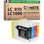 Marque fran�aise - lc970 lc1000 - 4 cartouches d'encre compatibles avec brother lc970 lc1000 - pour brother ...