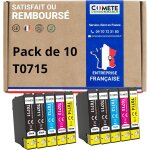 Marque franaise - t0715 - 5 cartouches d'encre compatibles avec epson t0715 gupard - pour epson stylus ...