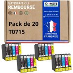 Marque française - t0715 - 5 cartouches d'encre compatibles avec epson t0715 guépard - pour epson stylus ... Marque française - t0715 - 5 cartouches d'encre compatibles avec epson t0715 guépard - pour epson stylus ...