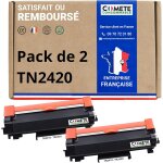 Marque franaise - tn2420 - 2 cartouches de toners compatibles avec brother tn2420 (ou tn2410) - pour ...