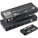 Fuyt - splitter hdmi 4k, commutateur hdmi 4k @ 60hz commutateur hdmi 2. 0 tlcommande 4x2 hdr commutateur ...