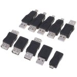 Gadgets adaptateur usb 10 pices / ensemble otg usb mle  femelle micro usb mini changeur adaptateur ...