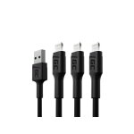 Gc ray led set 3x 1, 2m lightning c�ble nylon chargeur cable pour apple iphone 12 11 se pro / max iphone ...