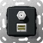 Gira rj45 cat6a r�seau et prise combo sat - f noire - 569710