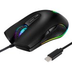 Gjfty - souris usb c ergonomique type c filaire souris de jeu rvb 4 modes de rtroclairage jusqu' 3200 ...