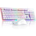Gk970 ensemble clavier et souris de jeu, clavier r�tro�clair� filaire avec souris rose, sensibilit� r�glable ...
