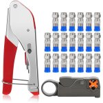 Gkwl - pince a sertir a compression de type f, kit d'outils de sertissage de cble coaxial, coupe 9mm ...