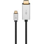 Goobay 60175 c�ble vid�o et adaptateur 3 m usb type - c hdmi type a (standard) argent, noir