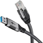 Goobay 70694 changeur de genre de cble usb a rj - 45 noir, argent