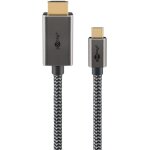 Goobay 75699 cble vido et adaptateur 1 m usb type - c hdmi type a (standard) noir, argent