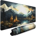 Grand tapis de souris / clavier de jeu xl 90 x 40 cm tapis de protection complet avec base en caoutchouc ...