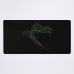 Grand tapis de souris gaming pour bureau carte du bassin fluvial de croatie aux couleurs de l'arc - en ...