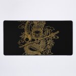 Grand tapis de souris gaming pour bureau dragon chinois doré sur fond noir 75x40cm antidérapante clavi ... Grand tapis de souris gaming pour bureau dragon chinois doré sur fond noir 75x40cm antidérapante clavi ...