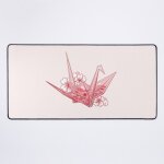 Grand tapis de souris gaming pour bureau grue en origami sakura en verre 75x40cm antidrapante clavie ...